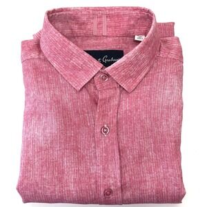 Robert Graham Modern Americana Pink Linen Blend Shirt Mens M Heathered LS